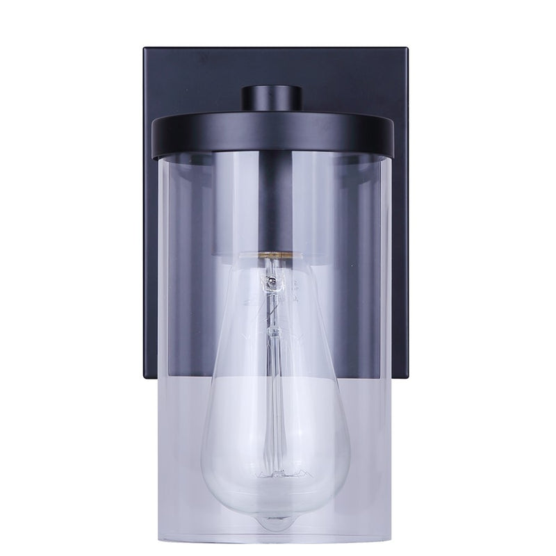 Canarm Britton 4.75in 1-Light Vanity Light | Matte Black and Clear Glass | Bathroom & Hallway | 4.75 x 6.12 x 8.62 in | Model IVL1234A01BK