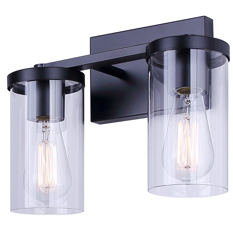 Canarm Britton 2 Light Vanity, Matte Black