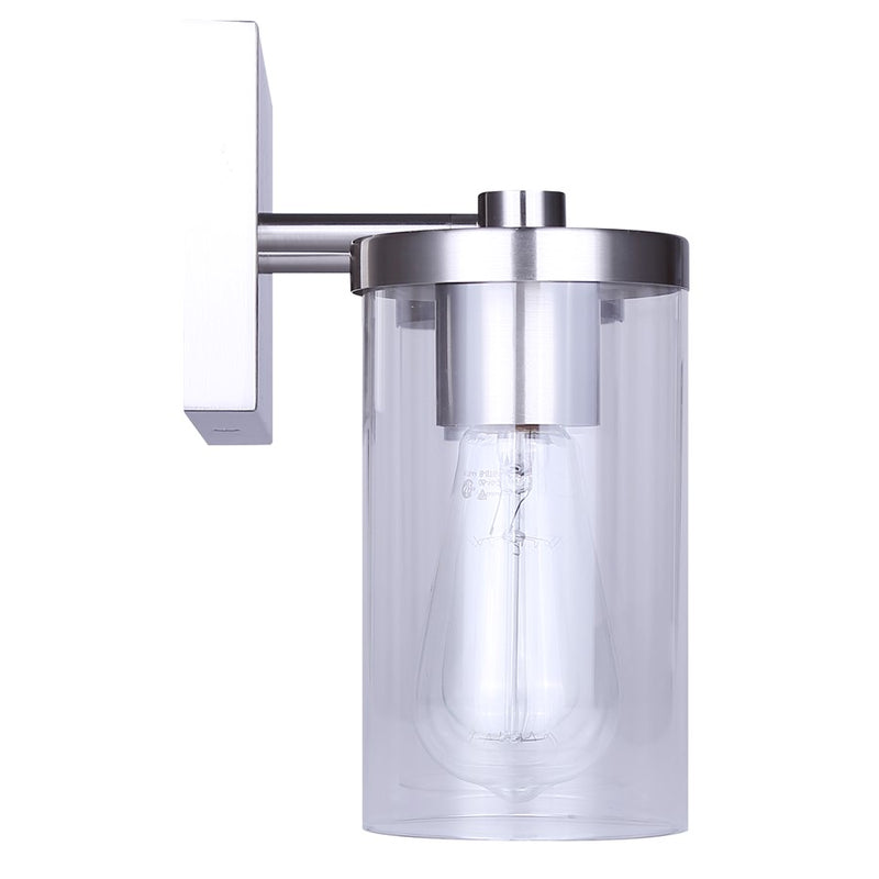Canarm Britton 2 Light Vanity, Brushed Nickel/Clear