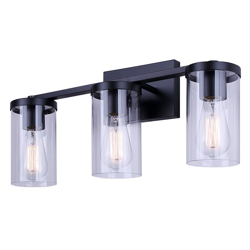 Canarm Britton 3 Light Vanity, Matte Black