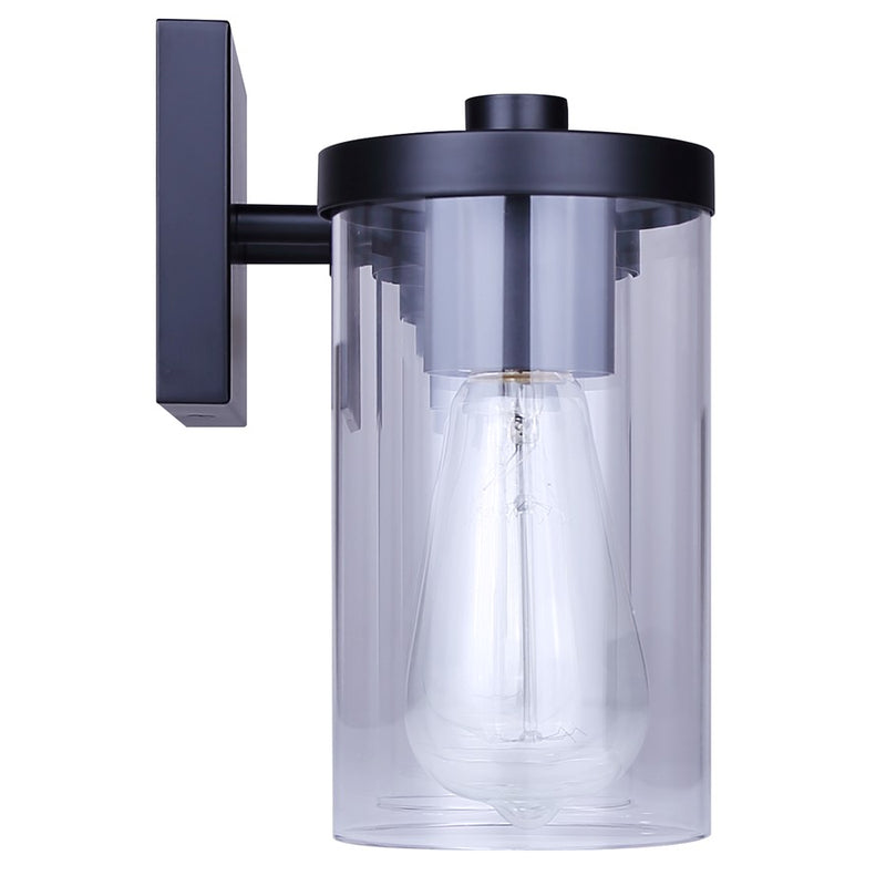 Canarm Britton 4 Light Vanity, Matte Black/Clear