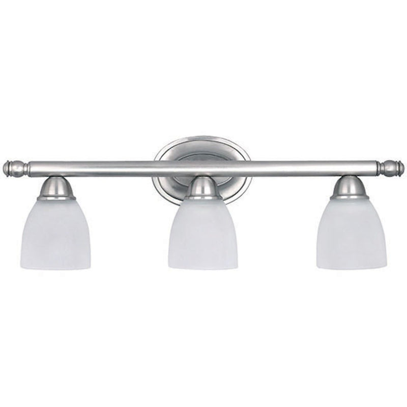 Canarm IVL20351 3-Light Vanity Light | Brushed Pewter Steel and Frosted Glass | Bathroom & Powder Room | 24.75 x 5.5 x 8.25 in | Model IVL20351