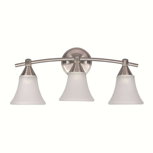 Canarm Grace 3-Light Bathroom Vanity Light | Brushed Pewter Steel with White Opal Glass | Bathroom & Powder Room | Model IVL221A03BPT