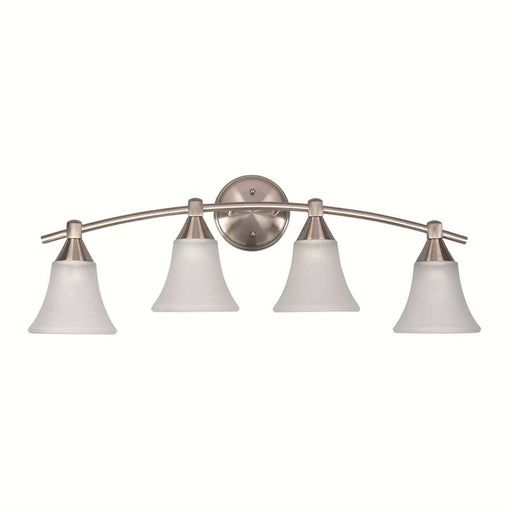 Canarm Grace 4-Light Bathroom Vanity Light | Brushed Pewter Steel with White Opal Glass | Bathroom & Powder Room | Model IVL221A04BPT