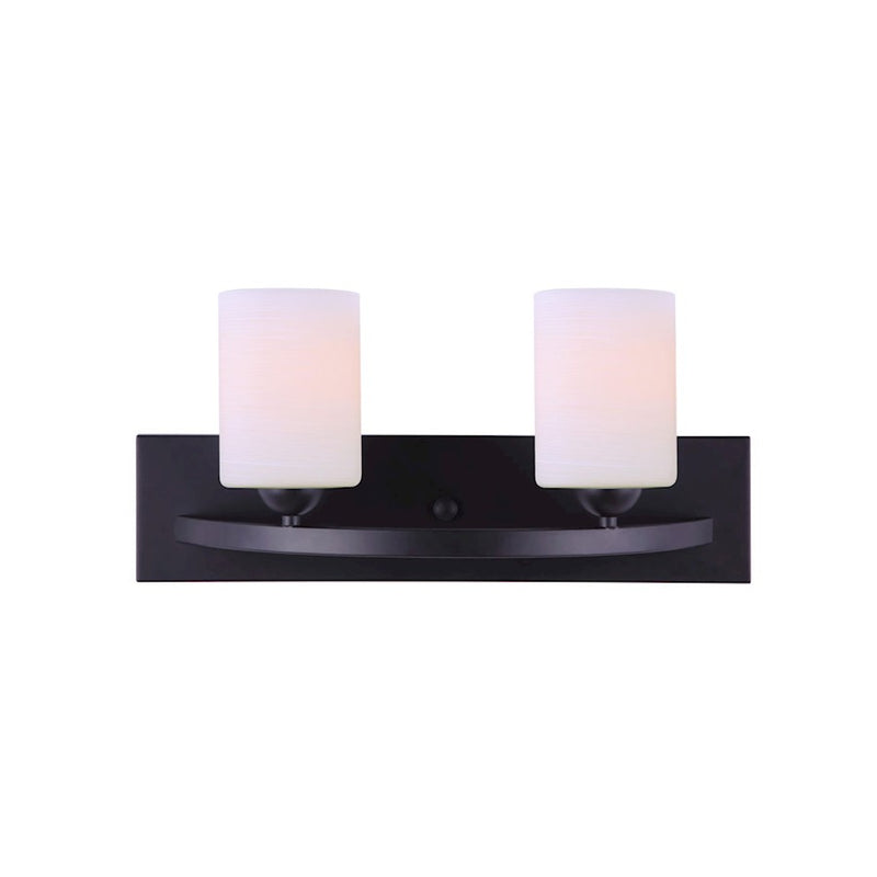 Canarm Hampton 18in 2-Light Vanity | Matte Black and Clear Glass | Bathroom & Powder Room | 18 x 6.5 x 8.5 in | Model IVL370A02BK