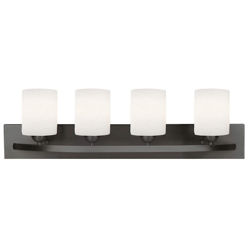 Canarm Hampton 32in 4-Light Vanity | Oil Rubbed Bronze and Flat Opal Glass | Bathroom Vanity Light | 32 x 7 x 8 in | Model IVL370A04ORB-O