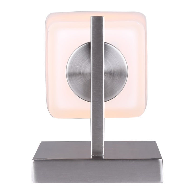 Canarm Hartley 8in 1-Light Wall Sconce | Brushed Nickel Steel and White Opal Glass | Bathroom & Hallway | 5 x 6 x 8 in | Model IVL472A01BN
