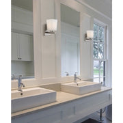 Canarm Hartley 8in 1-Light Wall Sconce | Brushed Nickel Steel and White Opal Glass | Bathroom & Hallway | 5 x 6 x 8 in | Model IVL472A01BN