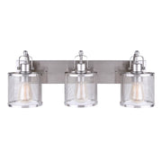 Canarm Beckett 25in 3-Light Vanity Light | Industrial Brushed Nickel and Metal Mesh | Bathroom Vanity | 25 x 8 x 9 in | Model IVL626A03BN