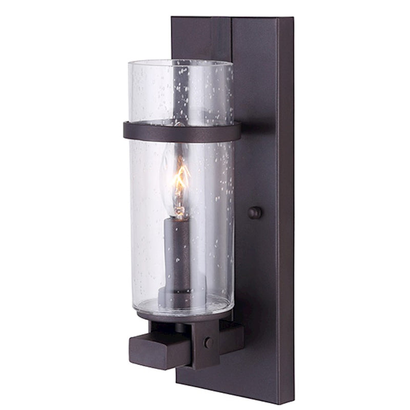Canarm Nash 12in 1-Light Vanity Light | Oil Rubbed Bronze and Seeded Glass | Bathroom & Powder Room | 4 x 12 x 7 in | Model IVL633A01ORB