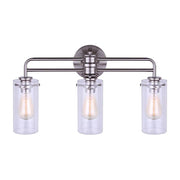 Canarm Albany 24in 3-Light Vanity | Brushed Nickel and Clear Glass | Bathroom Vanity Light | 24 x 6 x 13 in | Model IVL679A03BN