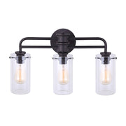 Canarm Albany 24in 3-Light Vanity | Oil Rubbed Bronze and Clear Glass | Bathroom Vanity Light | 24 x 6 x 13 in | Model IVL679A03ORB