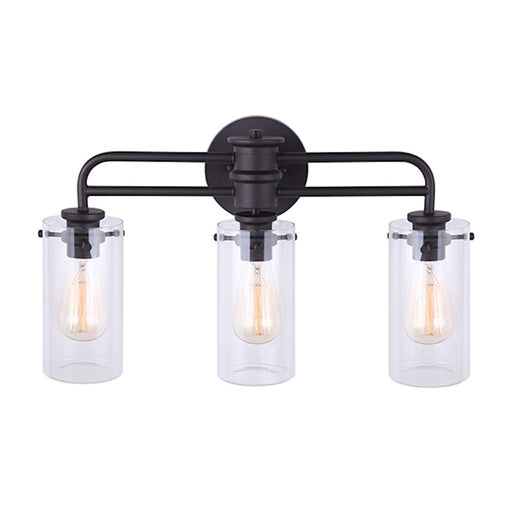 Canarm Albany 24in 3-Light Vanity | Oil Rubbed Bronze and Clear Glass | Bathroom Vanity Light | 24 x 6 x 13 in | Model IVL679A03ORB