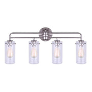 Canarm Albany 31in 4-Light Vanity | Brushed Nickel and Clear Glass | Bathroom Vanity Light | 31 x 6 x 13 in | Model IVL679A04BN