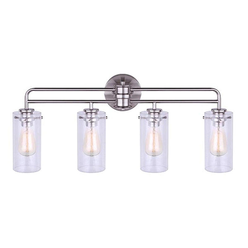 Canarm Albany 31in 4-Light Vanity | Brushed Nickel and Clear Glass | Bathroom Vanity Light | 31 x 6 x 13 in | Model IVL679A04BN