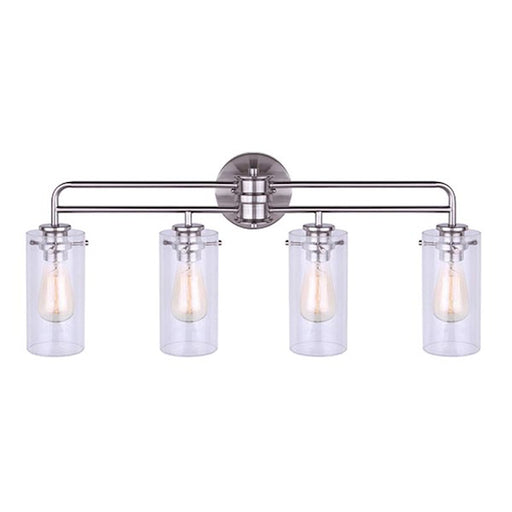 Canarm Albany 31in 4-Light Vanity | Brushed Nickel and Clear Glass | Bathroom Vanity Light | 31 x 6 x 13 in | Model IVL679A04BN