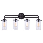 Canarm Albany 31in 4-Light Vanity | Oil Rubbed Bronze and Clear Glass | Bathroom Vanity Light | 31 x 6 x 13 in | Model IVL679A04ORB
