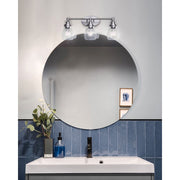 Canarm Carson 24in 3-Light Vanity Light | Modern Brushed Nickel and Clear Seeded Glass | Bathroom & Powder Room | Model IVL705A03BN