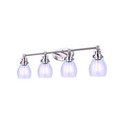 Canarm Carson 33in 4-Light Vanity Light | Modern Brushed Nickel and Clear Seeded Glass | Bathroom & Powder Room | Model IVL705A04BN