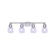 Canarm Carson 33in 4-Light Vanity Light | Modern Brushed Nickel and Clear Seeded Glass | Bathroom & Powder Room | Model IVL705A04BN
