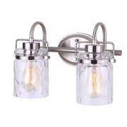 Canarm Arden 15in 3-Light Vanity | Brushed Nickel and Clear Glass | Bathroom Vanity | 15 x 8 x 10 in | Model IVL707A02BN