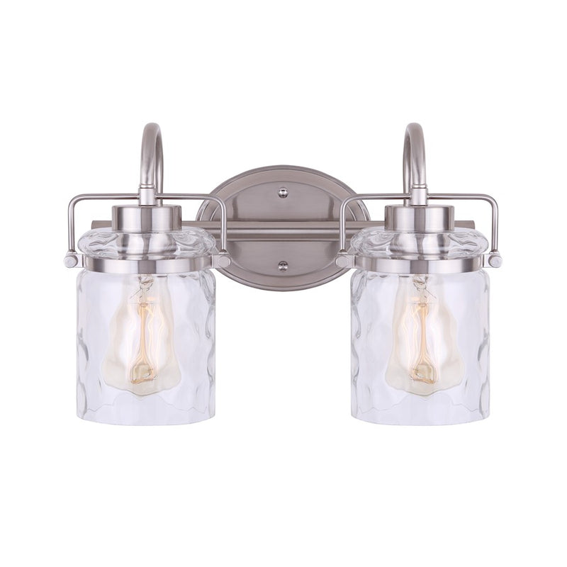 Canarm Arden 15in 3-Light Vanity | Brushed Nickel and Clear Glass | Bathroom Vanity | 15 x 8 x 10 in | Model IVL707A02BN