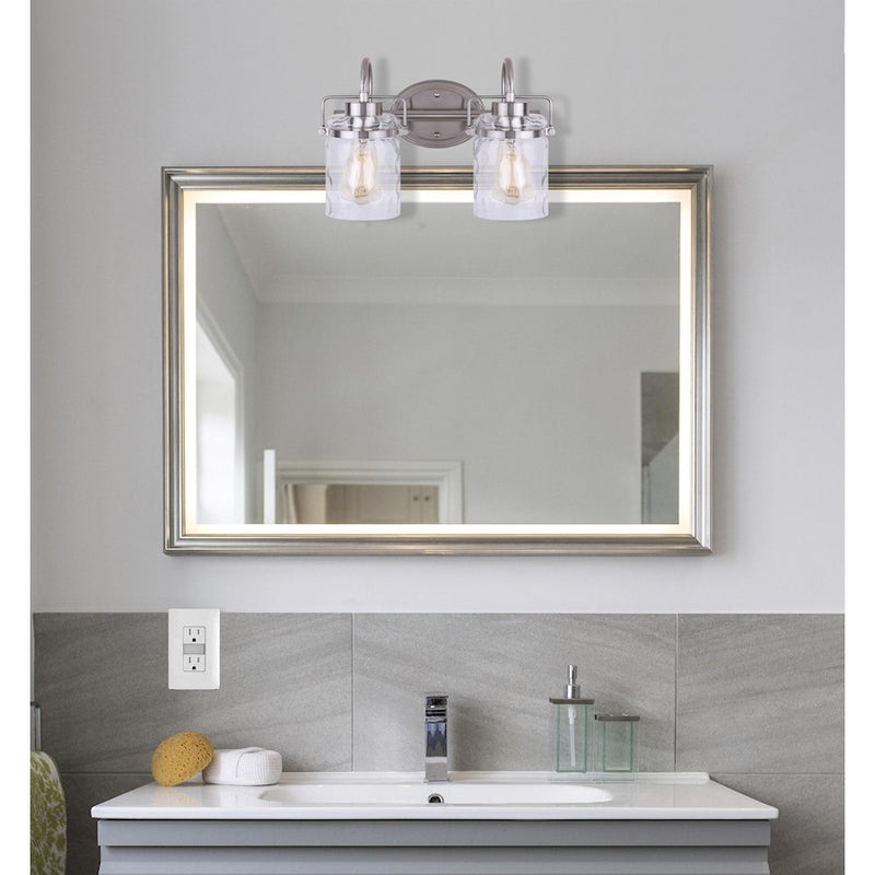 Canarm Arden 15in 3-Light Vanity | Brushed Nickel and Clear Glass | Bathroom Vanity | 15 x 8 x 10 in | Model IVL707A02BN