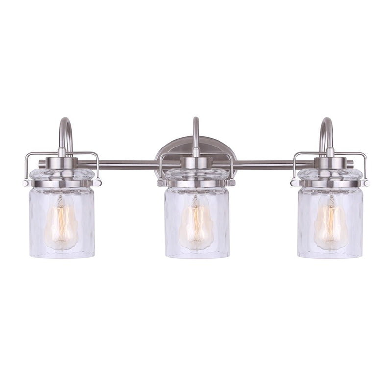 Canarm Arden 25in 3-Light Vanity | Brushed Nickel and Clear Glass | Bathroom Vanity Light | 25 x 10 x 7.5 in | Model IVL707A03BN