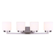 Canarm Sutherland 4-Light Vanity Light | Brushed Nickel and Flat Opal Glass | Bathroom Vanity | 31 x 6 x 8 in | Model IVL751A04BN