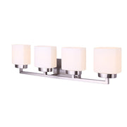 Canarm Sutherland 4-Light Vanity Light | Brushed Nickel and Flat Opal Glass | Bathroom Vanity | 31 x 6 x 8 in | Model IVL751A04BN