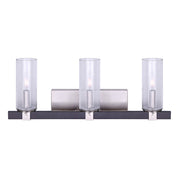 Canarm Cedar 24in 3-Light Vanity Light | Black and Brushed Nickel with Seeded Glass | Bathroom Vanity | 24 x 5 x 10 in | Model IVL762A03BKN
