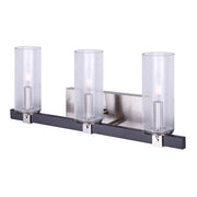 Canarm Cedar 24in 3-Light Vanity Light | Black and Brushed Nickel with Seeded Glass | Bathroom Vanity | 24 x 5 x 10 in | Model IVL762A03BKN