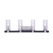 Canarm Cedar 32in 4-Light Vanity Light | Black and Brushed Nickel with Seeded Glass | Bathroom Vanity | 32 x 5 x 10 in | Model IVL762A04BKN