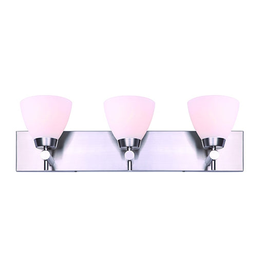 Canarm Noah 24in 3-Light Vanity Light | Brushed Nickel with Flat Opal Glass | Bathroom Vanity | 24 x 6 x 7 in | Model IVL765A03BN