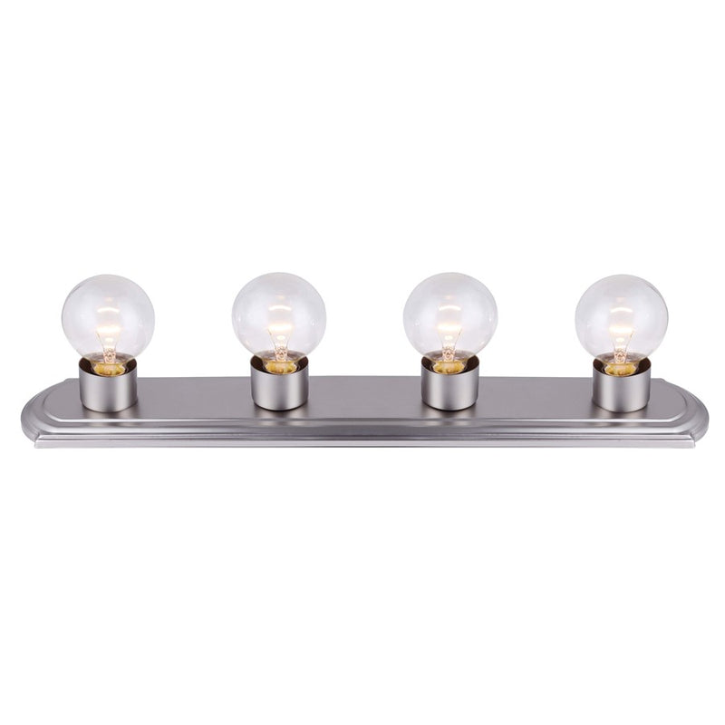 Canarm Bathroom Strip 24in 4-Light Vanity | Brushed Pewter Metal | Bathroom & Makeup Lighting | 24 x 17.25 x 4.38 in | Model IVLBS1451