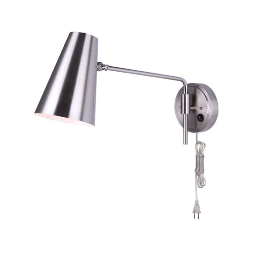 Canarm Orli 22in 1-Light Wall Sconce | Brushed Nickel Adjustable Arm | Bedroom & Office Reading Light | 21.5 x 5.5 x 11.5 in | Model IWF1056A01BN