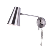 Canarm Orli 22in 1-Light Wall Sconce | Brushed Nickel Adjustable Arm | Bedroom & Office Reading Light | 21.5 x 5.5 x 11.5 in | Model IWF1056A01BN