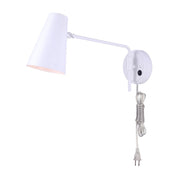 Canarm Orli 22in 1-Light Wall Sconce | Matte White Adjustable Arm | Bedroom & Office Reading Light | 21.5 x 5.5 x 11.5 in | Model IWF1056A01WH