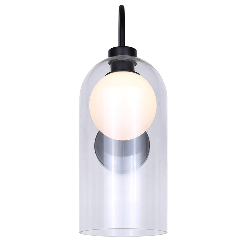 Canarm Pelia 1-Light Wall Sconce | Black Metal and Clear Glass | Hallway & Bedroom Accent | 7 x 10 x 19.88 in | Model IWF1142A01BK