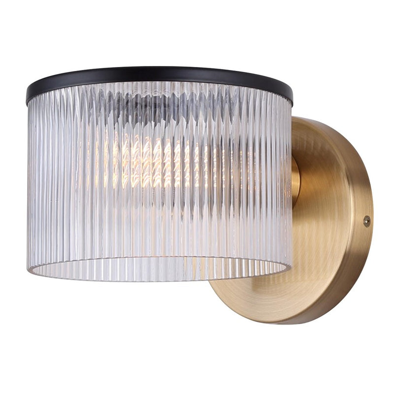 Canarm Jenner 1 Light Sconce, Matte Black/Gold