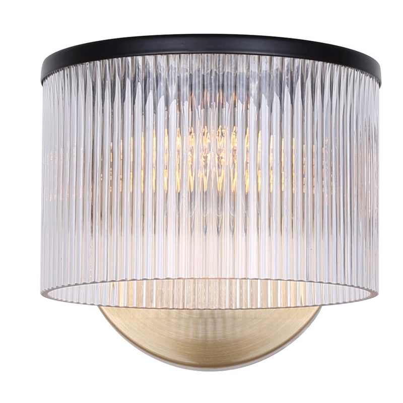 Canarm Jenner 1 Light Sconce, Matte Black/Gold