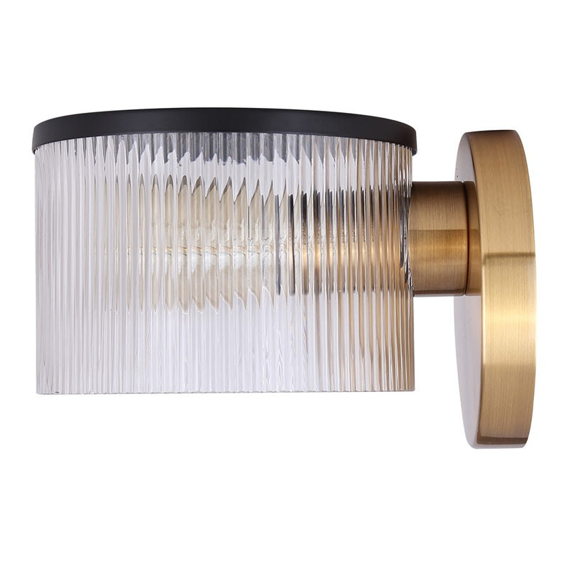 Canarm Jenner 1 Light Sconce, Matte Black/Gold
