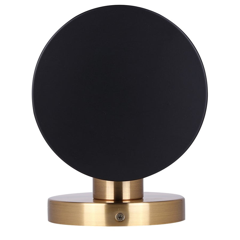 Canarm Jenner 7in 1-Light Wall Sconce | Mid-Century Matte Black and Gold with Clear Ribbed Glass | Hallway & Bedroom Accent | Model IWF1143A01BKG
