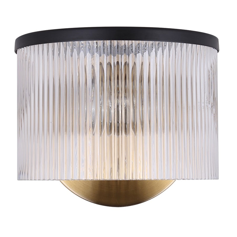 Canarm Jenner 1 Light Sconce, Matte Black/Gold