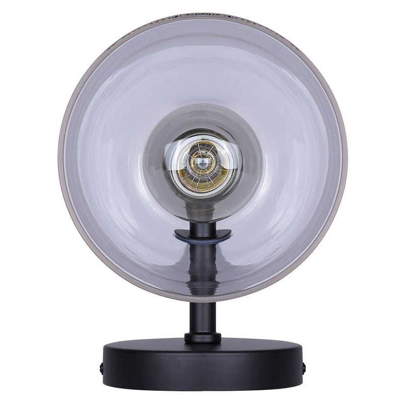 Canarm Luisa 8in 1-Light Wall Sconce | Mid-Century Matte Black with Clear Glass | Bedroom & Hallway Accent | 8 x 5.88 x 10.25 in | Model IWF1144A01BK