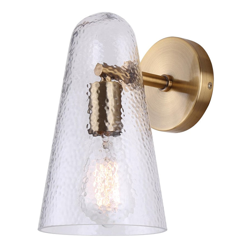 Canarm Luisa 1 Light Sconce, Gold/Hammered