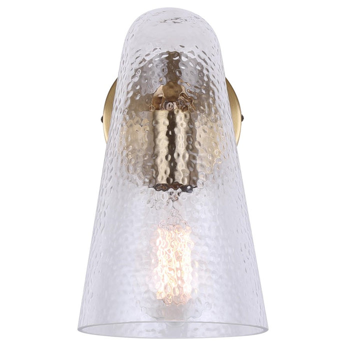 Canarm Luisa 1 Light Sconce, Gold/Hammered