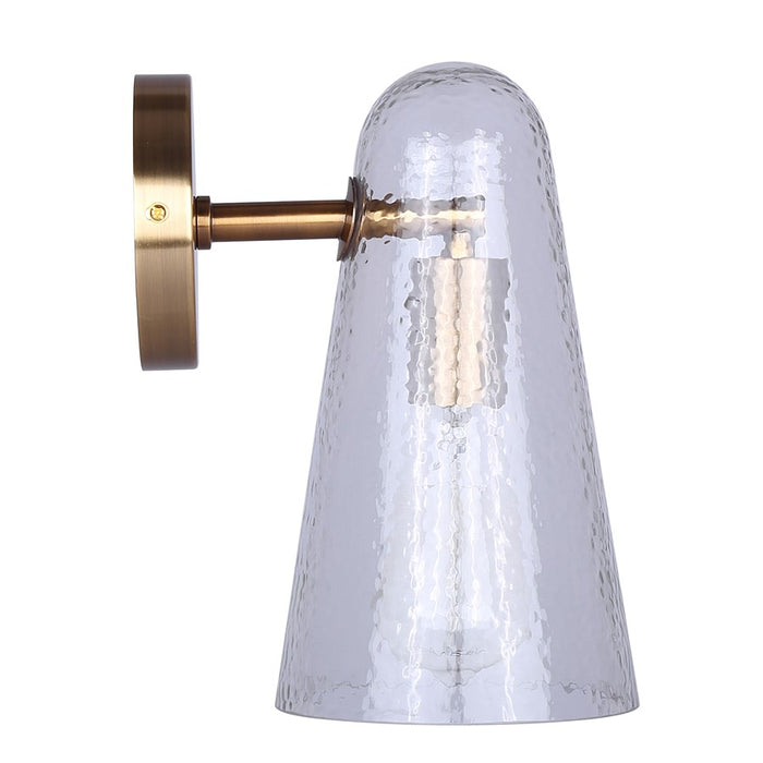 Canarm Luisa 1 Light Sconce, Gold/Hammered