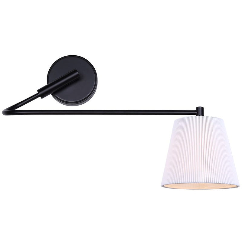 Canarm Aspen 1 Light Sconce, Black/White