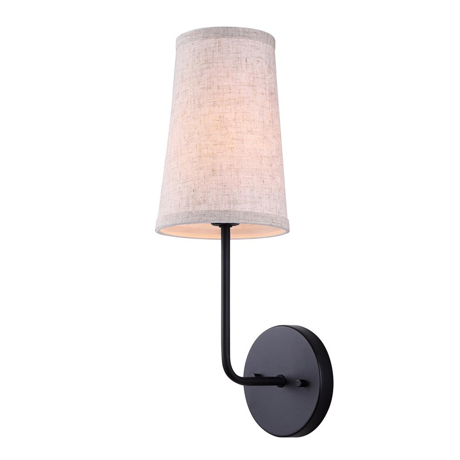 Canarm Oakly 1 Light 5.5" Sconce, Black - IWF2039B01BK